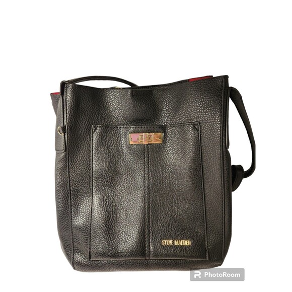 Steve Madden Black Hobo Bag Handbag Satchel - Picture 1 of 8